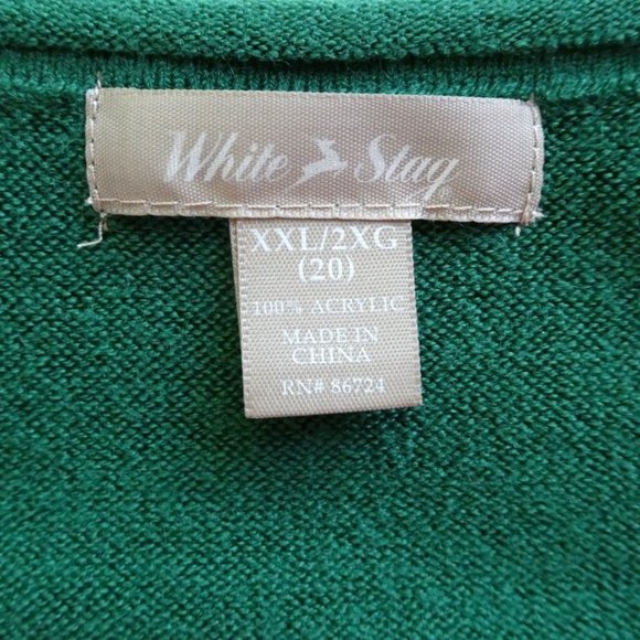 White Stag Green V Neck Sweater XXL - Picture 7 of 8
